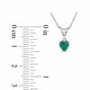 Thumbnail Image 1 of 5.0mm Heart-Shaped Lab-Created Emerald and Diamond Accent Pendant in 10K White Gold - 17"