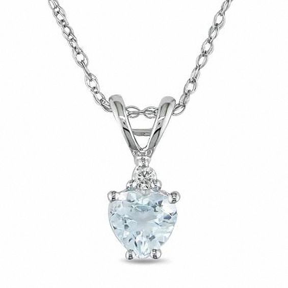 Heart shaped shop aquamarine necklace