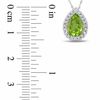 Pear-Shaped Peridot and 0.18 CT. T.W. Diamond Pendant in 14K White Gold - 17"