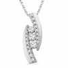 Thumbnail Image 0 of 0.50 CT. T.W. Diamond Three Stone Linear Bypass Pendant in 10K White Gold
