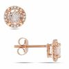 5.0mm Morganite and Diamond Accent Frame Stud Earrings in 10K Rose Gold