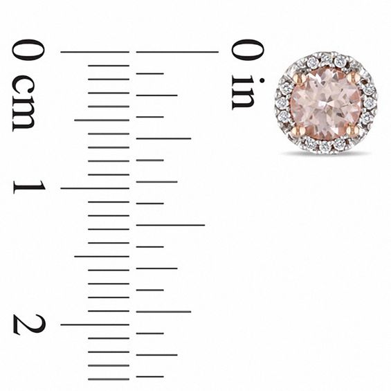 5.0mm Morganite and Diamond Accent Frame Stud Earrings in 10K Rose Gold