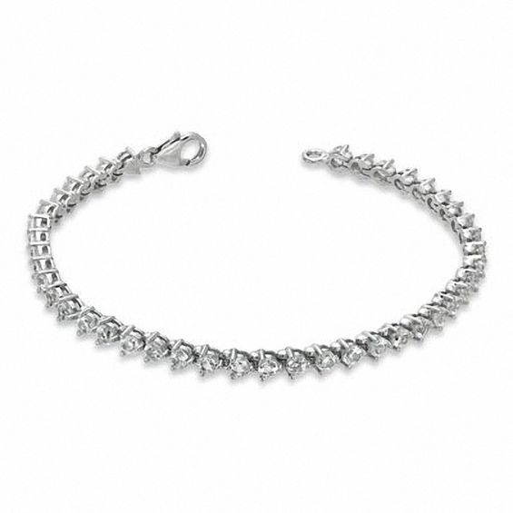 White Topaz Tennis Bracelet in Sterling Silver - 7.5"