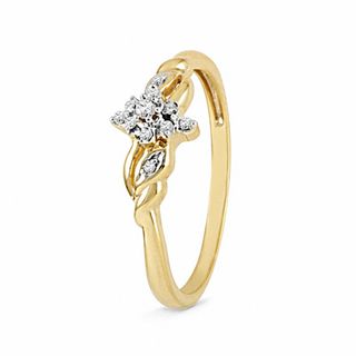 0.06 CT. T.W. Diamond Starburst Braided Promise Ring in 10K Gold