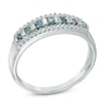 Thumbnail Image 1 of 0.33 CT. T.W. Blue and White Diamond Anniversary Band in 10K White Gold