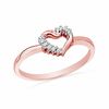 Diamond Accent Heart Ring in 10K Rose Gold