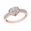 0.25 CT. T.W. Diamond Heart Ring in 10K Rose Gold