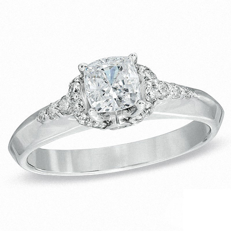 1.00 CT. T.W. Certified Canadian Cushion-Cut Diamond Engagement Ring in 14K White Gold (I/I1)|Peoples Jewellers