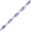 Thumbnail Image 0 of Oval Tanzanite and Diamond Accent Bracelet in Sterling Silver