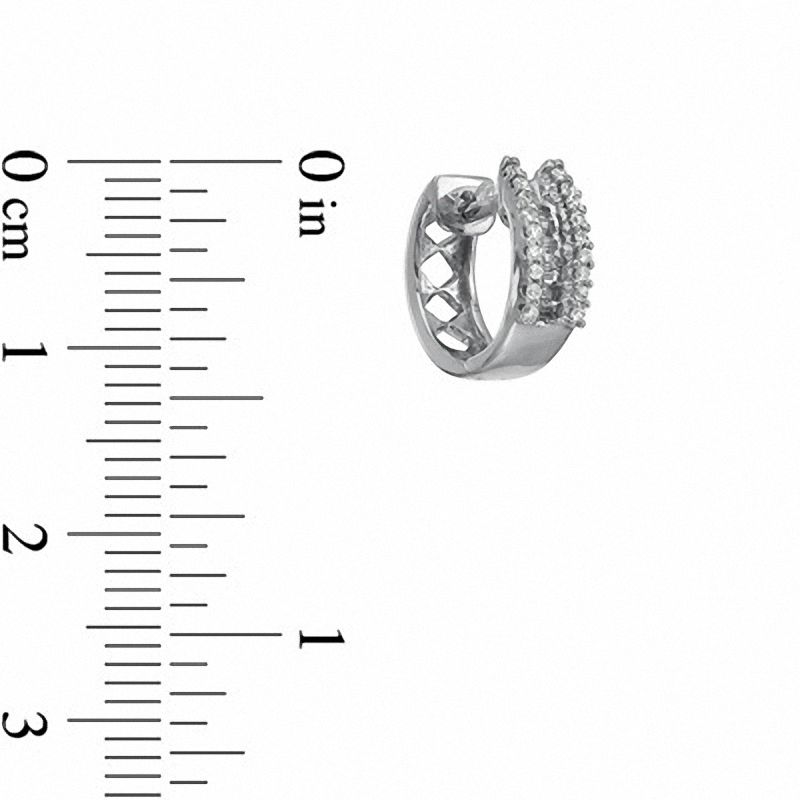 Main Image 2 of 0.25 CT. T.W. Diamond Huggie Earrings in 10K White Gold