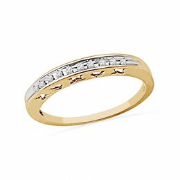 Diamond Accent Anniversary Band in 10K Gold