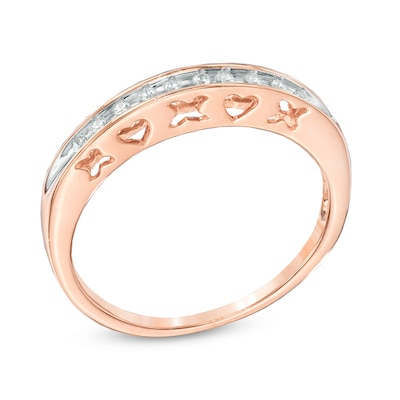 Diamond Accent Anniversary Band in 10K Rose Gold