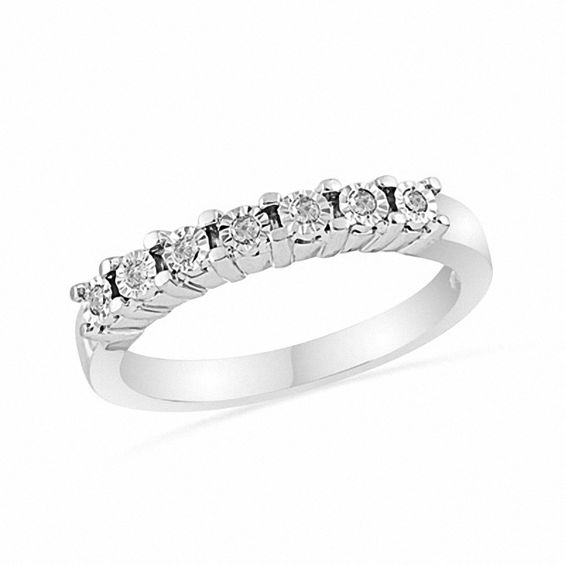 0.10 CT. T.W. Diamond Band in 10K White Gold