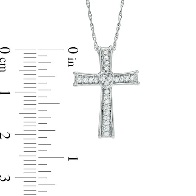 0.12 CT. T.W. Diamond Cross Pendant in Sterling Silver