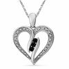 Thumbnail Image 0 of 0.25 CT. T.W. Enhanced Black and White Diamond Heart Pendant in Sterling Silver