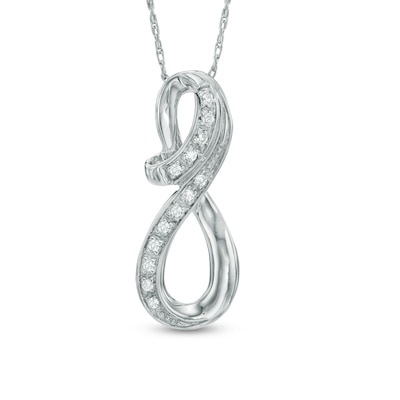 Diamond Accent Infinity Loop Pendant in Sterling Silver