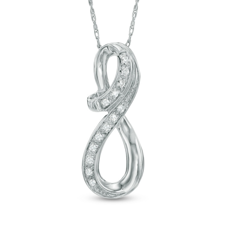 Diamond Accent Infinity Loop Pendant in Sterling Silver|Peoples Jewellers