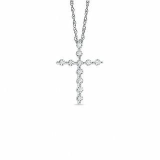 CT. T.W. Diamond Cross Pendant in 10K White Gold