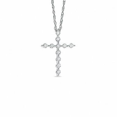 CT. T.W. Diamond Cross Pendant in 10K White Gold