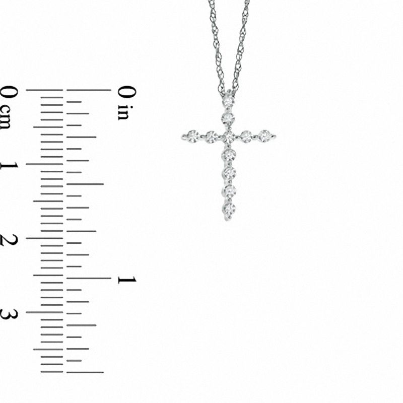 CT. T.W. Diamond Cross Pendant in 10K White Gold|Peoples Jewellers