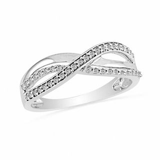 0.20 CT. T.W. Diamond Bypass Split Shank Ring in Sterling Silver