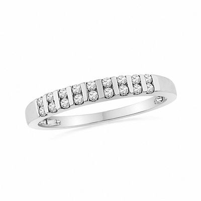 0.15 CT. T.W. Diamond Double Row Anniversary Band in Sterling Silver