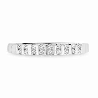 0.15 CT. T.W. Diamond Double Row Anniversary Band in Sterling Silver