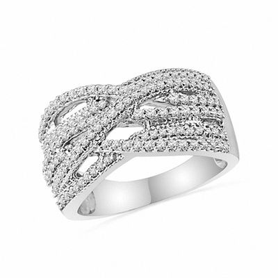 0.75 CT. T.W. Diamond Woven Fashion Ring in Sterling Silver