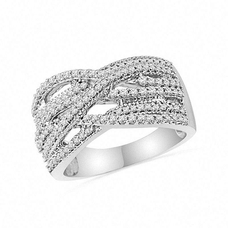 0.75 CT. T.W. Diamond Woven Fashion Ring in Sterling Silver|Peoples Jewellers