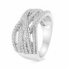 Thumbnail Image 1 of 0.75 CT. T.W. Diamond Woven Fashion Ring in Sterling Silver