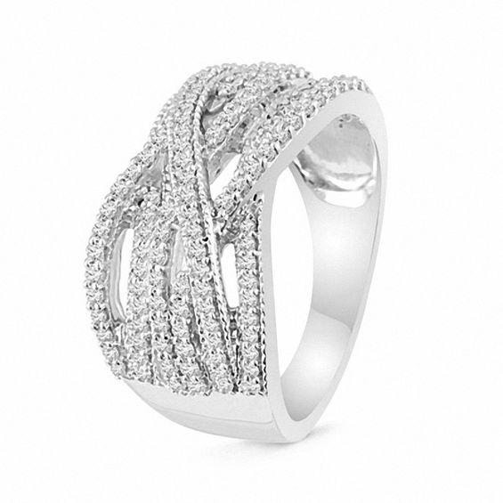 0.75 CT. T.W. Diamond Woven Fashion Ring in Sterling Silver