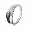 0.25 CT. T.W. Enhanced Black and White Diamond Linked Loops Ring in Sterling Silver