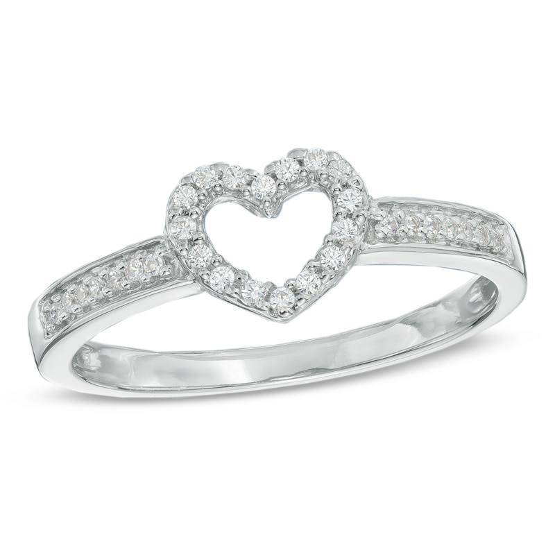 0.10 CT. T.W. Diamond Heart Ring in Sterling Silver|Peoples Jewellers