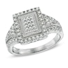 Thumbnail Image 0 of 0.33 CT. T.W. Princess-Cut Diamond Rectangular Frame Ring in Sterling Silver