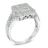 Thumbnail Image 1 of 0.33 CT. T.W. Princess-Cut Diamond Rectangular Frame Ring in Sterling Silver