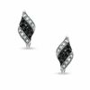 0.25 CT. T.W. Black and White Diamond Wave Earrings in Sterling Silver