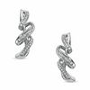 Thumbnail Image 0 of 0.25 CT. T.W. Diamond Cascading Ribbon Drop Earrings in Sterling Silver