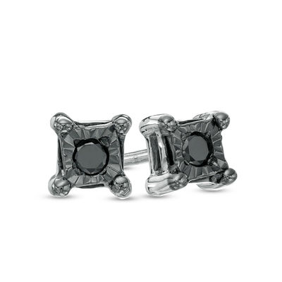 Diamond Accent Square Stud Earrings in Sterling Silver