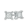 Thumbnail Image 0 of 0.10 CT. T.W. Diamond Square Stud Earrings in Sterling Silver