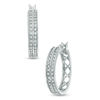 0.25 CT. T.W. Diamond Double Row Hoop Earrings in Sterling Silver