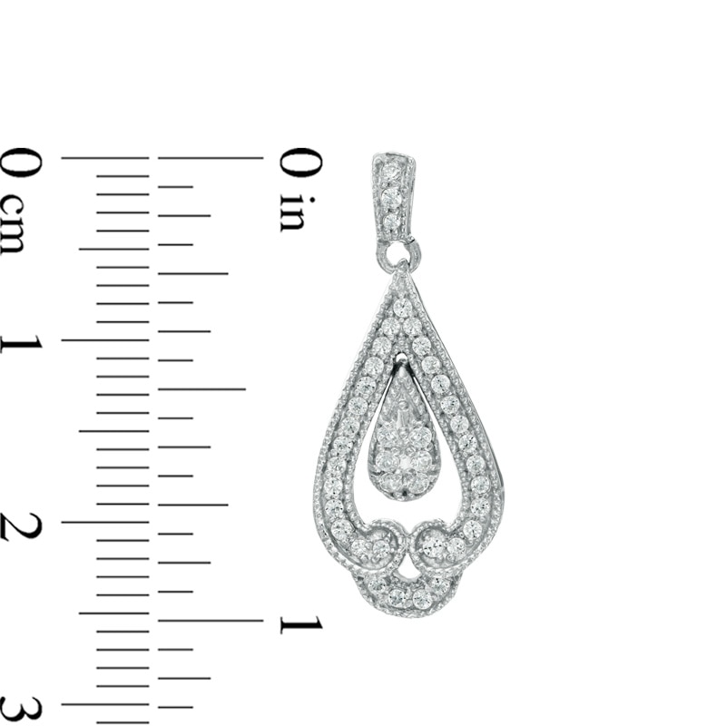0.50 CT. T.W. Diamond Looped Double Teardrop Earrings in Sterling Silver|Peoples Jewellers