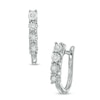 Thumbnail Image 0 of 0.12 CT. T.W. Diamond Linear Hoop Earrings in Sterling Silver