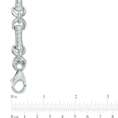 1.00 CT. T.W. Diamond Bar Bracelet in Sterling Silver