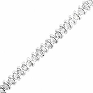 Men's 2 Row 10K Yellow Gold 4.00CT Diamond 7.0MM Tennis Bracelet