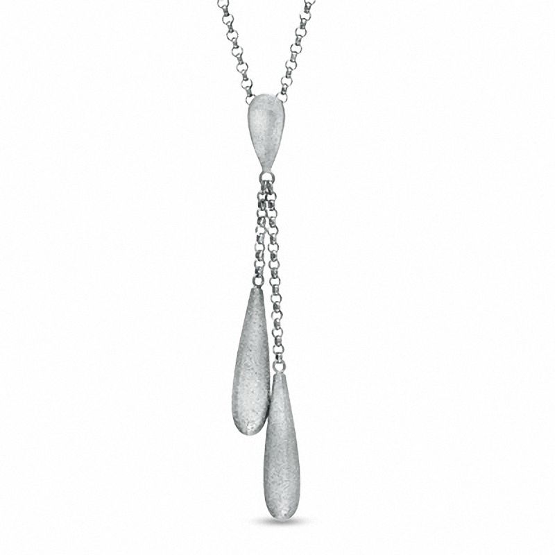 Charles Garnier Teardrop Lariat Necklace in Sterling Silver