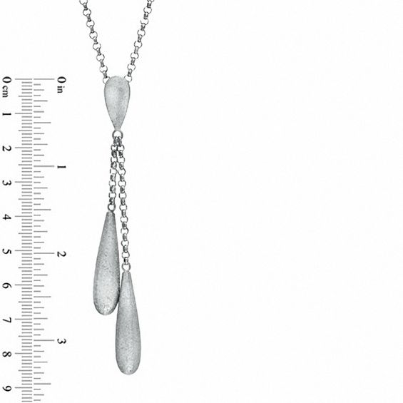 Charles Garnier Teardrop Lariat Necklace in Sterling Silver