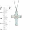 Thumbnail Image 1 of Lab-Created Opal and White Sapphire Cross Pendant in Sterling Silver