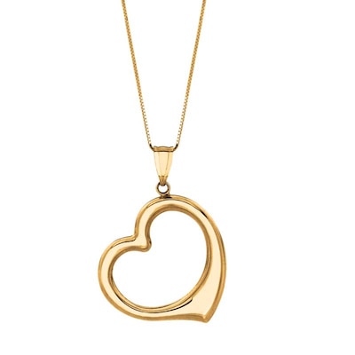 Floating Heart Pendant in 10K Gold