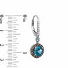 Thumbnail Image 1 of 7.0mm London Blue Topaz, Smoky Quartz and Diamond Accent Earrings in 10K White Gold