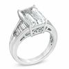 Thumbnail Image 1 of Emerald-Cut Lab-Created White Sapphire Ring in Sterling Silver